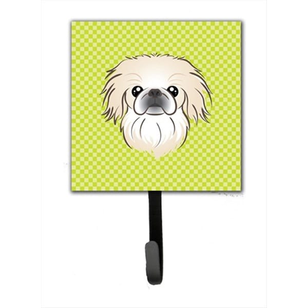 Carolines Treasures Checkerboard Lime Green Pekingese Leash or Key Holder- 4.25 W x 7 H In. BB1283SH4 - main